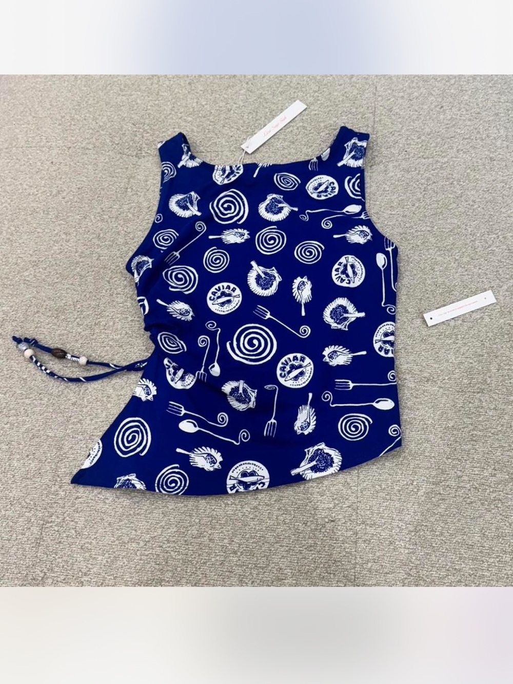 NWT LISA SAYS GAH ERIN TANK- CAVIAR DREAMS-BLUE - Picture 2 of 5